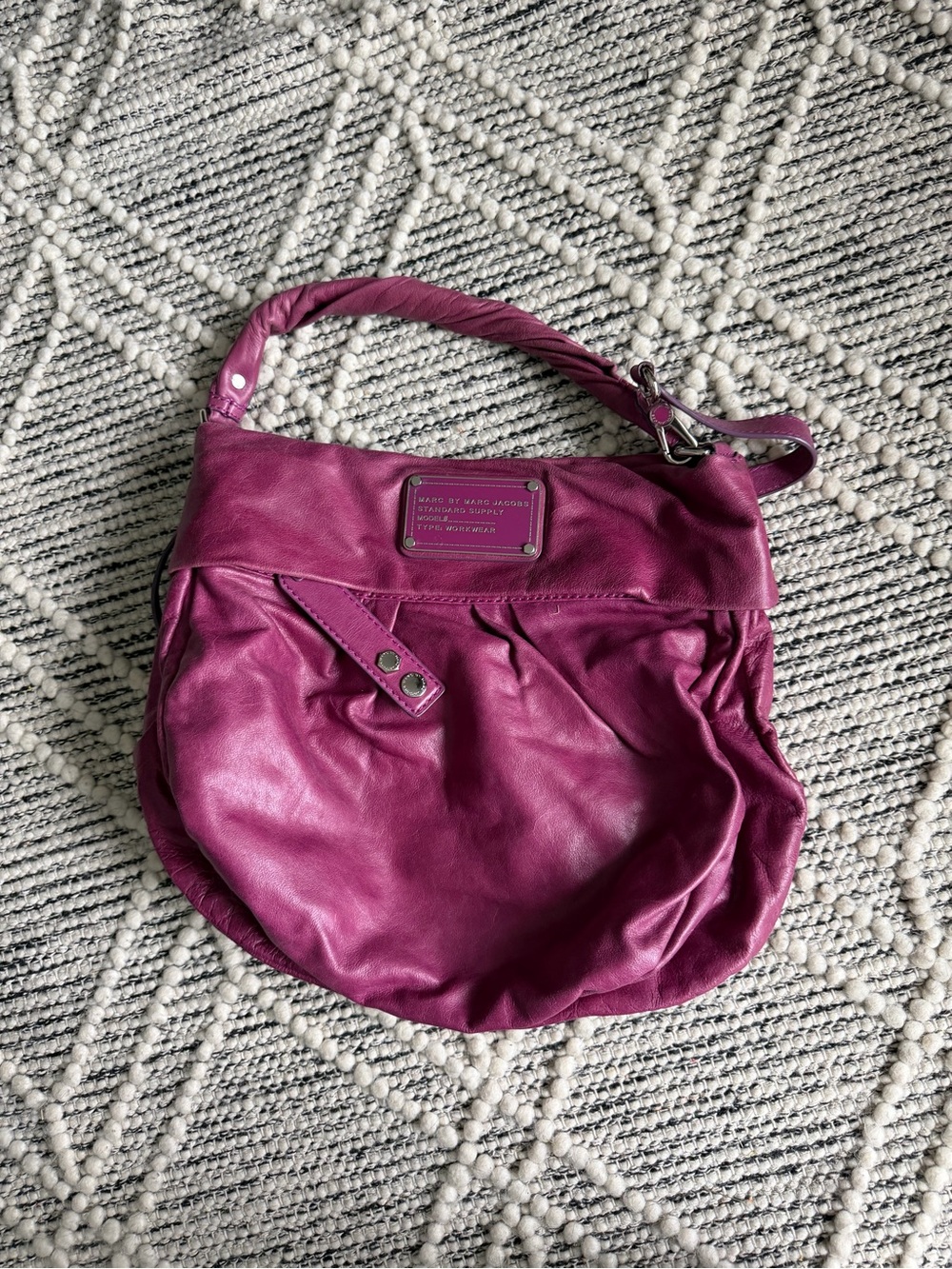 Marc by Marc Jacobs Plum Leather Slouch Hobo